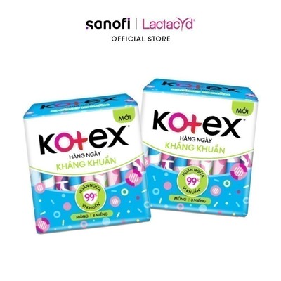 (Quà tặng không bán) Bộ 3 BVS Kotex Hằng Ngày Kháng Khuẩn 8 Miếng/Gói