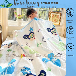 Chăn Cotton Đũi Disney Cho Bé Đi Học , Mền Đũi Hè Kích Thước 110x150cm Hoạ Tiết Kuromi Medoly