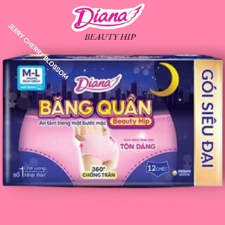 1 gói Băng vệ sinh dạng quần Diana sensi size ML 12 miếng [vòng hông 85-105cm]