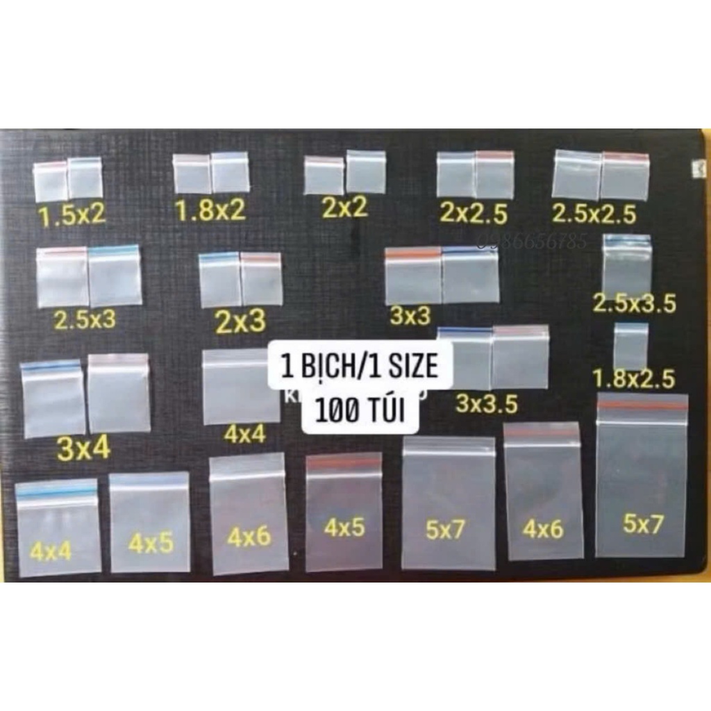 Túi bóng zip nhỏ  mini ( Loại dầy ,1 túi 100 cái )