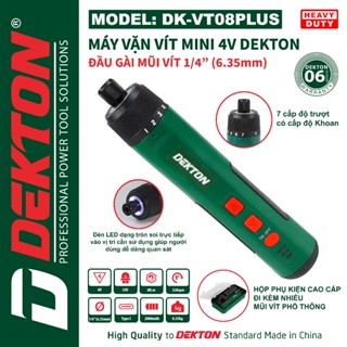 Vít Trượt Cầm Tay Dekton 8Nm DK-VT08PLUS / Cổng Sạc TypeC / Tích Hợp Đèn Làm Việc [MỚI VỀ]