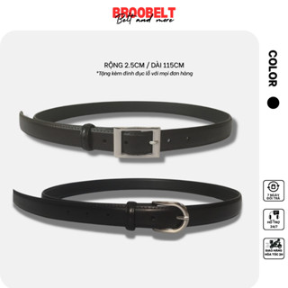 Thắt lưng nam nữ bản nhỏ 2.5cm Broobelt phong cách đơn giản, dây nịt lưng basic bảo hành lỗi 1 đổi 1