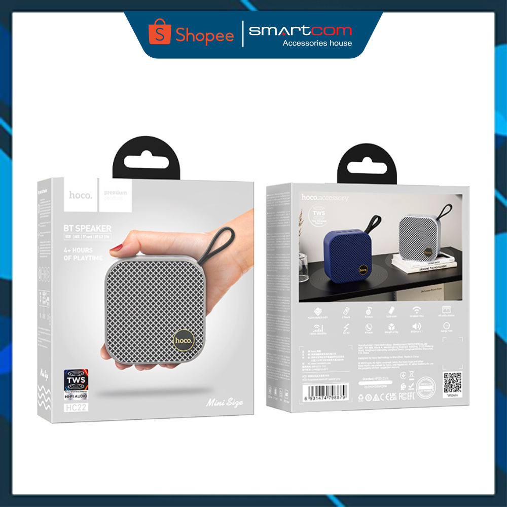 Loa Bluetooh HOCO HC22 không dây chính hãng pin trâu, bass mạnh phiên bản mini nhỏ gọn | BigBuy360 - bigbuy360.vn