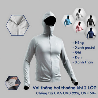 Áo Chống Nắng Nam Nữ 2 Lớp , Áo Khoác Nắng Có Túi Khóa Mũ Trùm Kín Mặt Chống Tia UV Thông Hơi Thoáng Khí (Mẫu Mới Nhất)
