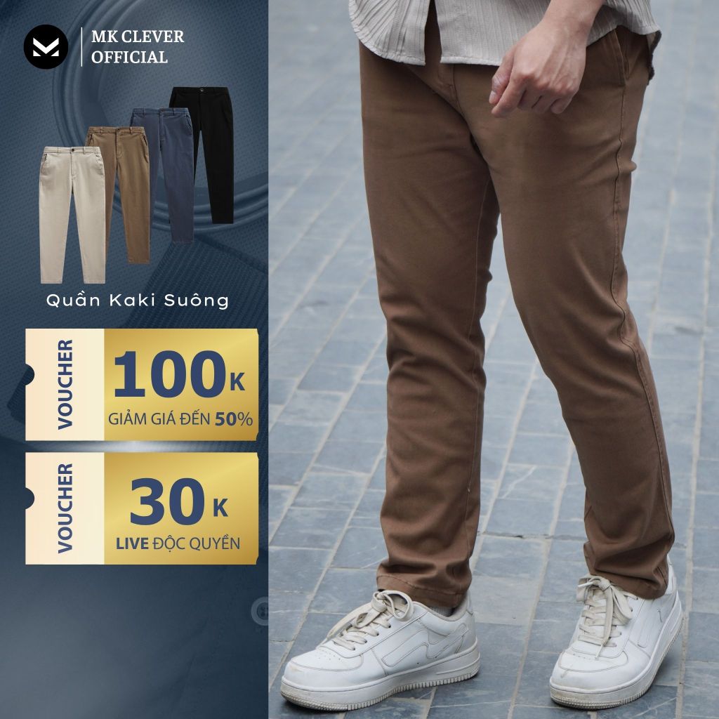 Quần kaki nam MK CLEVER slimfit pants, lưng thun, chất vải kaki mềm mịn, ống suông, form đứng dáng