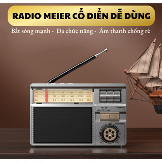 RADIO BLUETOOTH 5.4 MEIER CỔ ĐIỂN PIN NĂNG LƯỢNG MẶT TRỜI -  Máy nghe nhạc Bluetooth, USB, Thẻ nhớ,
