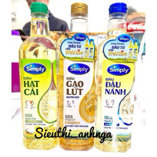  Dầu ăn Simply đậu nành Hạt cải Dầu gạo 1 Lít 