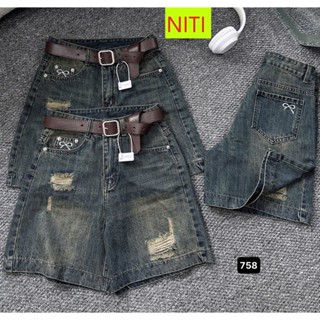 [NCTM758XAD] QUẦN JEANS NGỐ LỬNG NỮ LƯNG CAO THÊU NƠ ĐẬM VÀNG RÁCH ĐÙI LAI CAO SIÊU HOT HIT THỜI TRANG