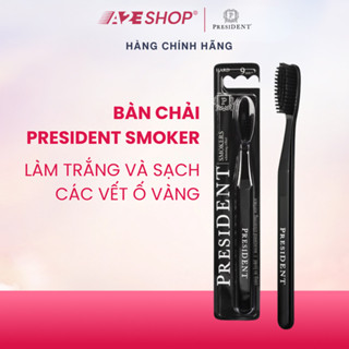  Bàn Chải Đánh Răng PRESIDENT SMOKERS | Lông Cứng Hỗ Trợ Làm Trắng Răng & Sạch Các Vết Ố Vàng 9 MIL 