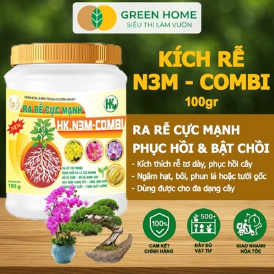 Phân Bón Lá GreenHome, N3M Combi, Hũ 100gr, Ra Rễ Cực Mạnh Dùng Giâm, Chiết Cành, Ngâm Hạt, Kiểng