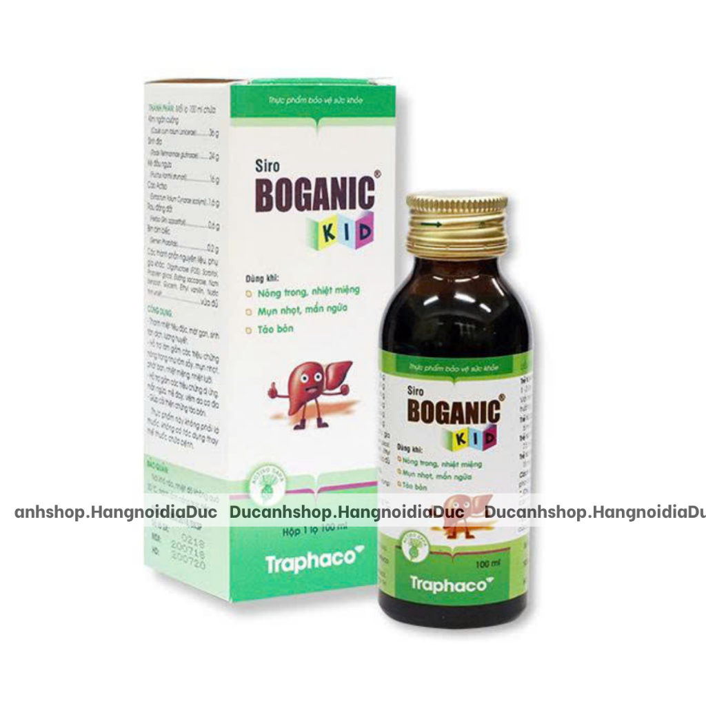 (TRAPHACO) Siro mát gan, hỗ trợ giảm nhiệt miệng và táo bón cho bé - TPBVSK Siro Boganic Kid 100ml