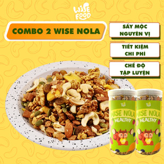Combo 2 Hộp Wise Nola - Granola Healthy Sấy Mộc, Nhiều Yến Mạch Wise Food 500g Phù Hợp Cho Người Ăn Kiêng