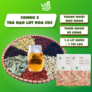 Combo 2 Trà Gạo Lứt Hoa Cúc Wise Food 600g, Nguyên Liệu Tự Nhiên, Thanh Nhiệt, Cải Thiện Giấc Ngủ