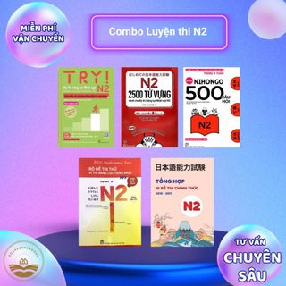 Sách tiếng Nhật - Combo Luyện thi N2 (Try N2, 500 câu hỏi N2, Tango N2, Bộ đề thi thử N2)