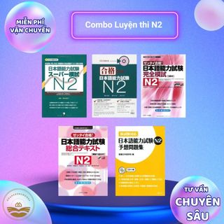 Sách tiếng Nhật - Combo Luyện thi N2 (Try N2, 500 câu hỏi N2, Tango N2, Bộ đề thi thử N2)