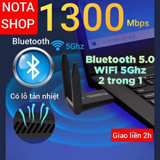 [HỎA TỐC] USB WiFi Bluetooth 5.0 - Card WiFi + râu dài giúp nâng WiFi lên 5Ghz 1300Mbps cho Laptop PC máy bàn