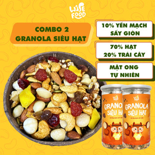Combo 2 Hộp Granola Siêu Hạt 500g Wise Food 10% Yến Mạch Sấy Giòn, Ngũ Cốc Dinh Dưỡng, Hỗ Trợ Giảm Cân