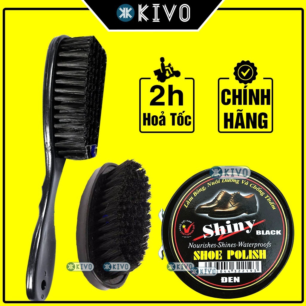 Xi Đánh Giày Đen/ Nâu CHÍNH HÃNG - Si Vệ Sinh Giày Kiwi - Bàn Chải Đánh Giày/ Cao Cấp -Kivo