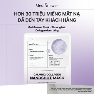 [KOL] Mặt nạ thạch Nano Collagen MediAnswer Calming Nanoshot 37g/miếng - 1 hộp 5 miếng Tặng 1 sample toner