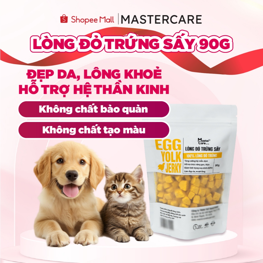 Lòng Đỏ Trứng Sấy Khô Cho Mèo Chó MASTERCARE Hỗ Trợ Dinh Dưỡng Cho Thú Cưng Ăn Vặt 90G