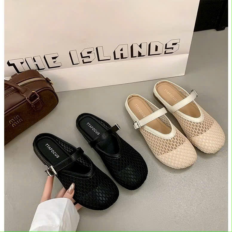 Dép sục lưới mũi tròn, đế bệt cá tính thời trang mùa hè , Mã G156 , Teen Teen shop