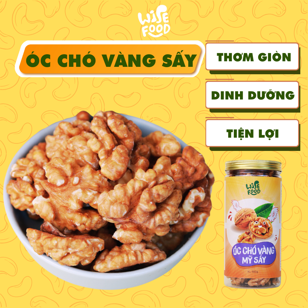 Nhân Óc Chó Vàng Mỹ Sấy 500g WISE FOOD Tăng Cường Trí Lực, Hỗ Trợ Giảm Cân, Tốt Cho Bà Bầu Và Trẻ Nhỏ