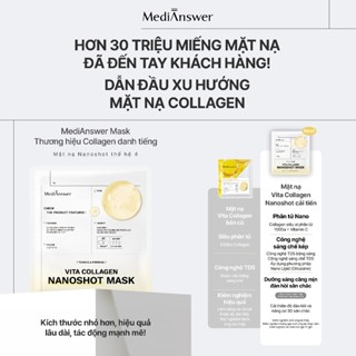 [KOL] Mặt nạ thạch Nano Collagen MediAnswer Vita Nanoshot 37g/miếng - 1 hộp 5 miếng Tặng 1 sample toner pad