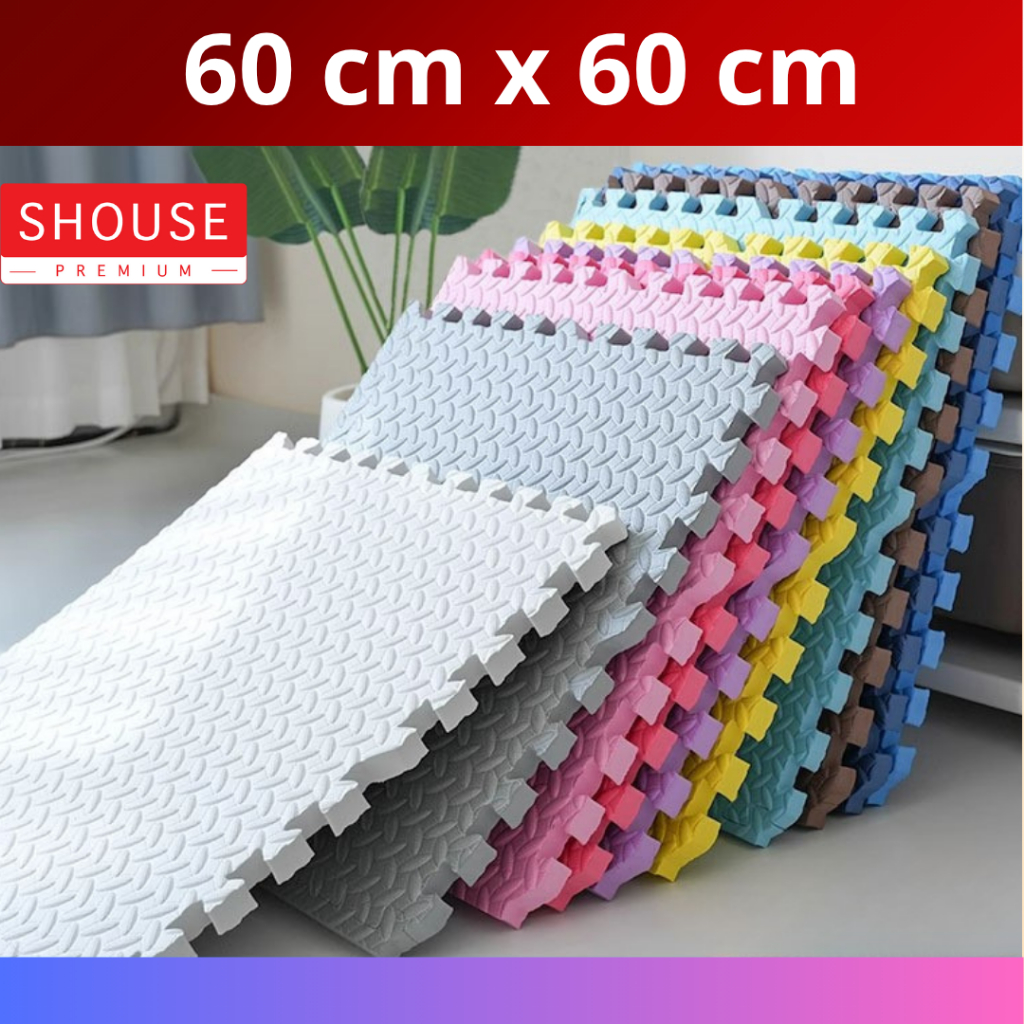 Thảm Xốp Ghép lót sàn 60x60 cm miếng dày 1cm tấm trải sàn vân gỗ gấp gọn xpe