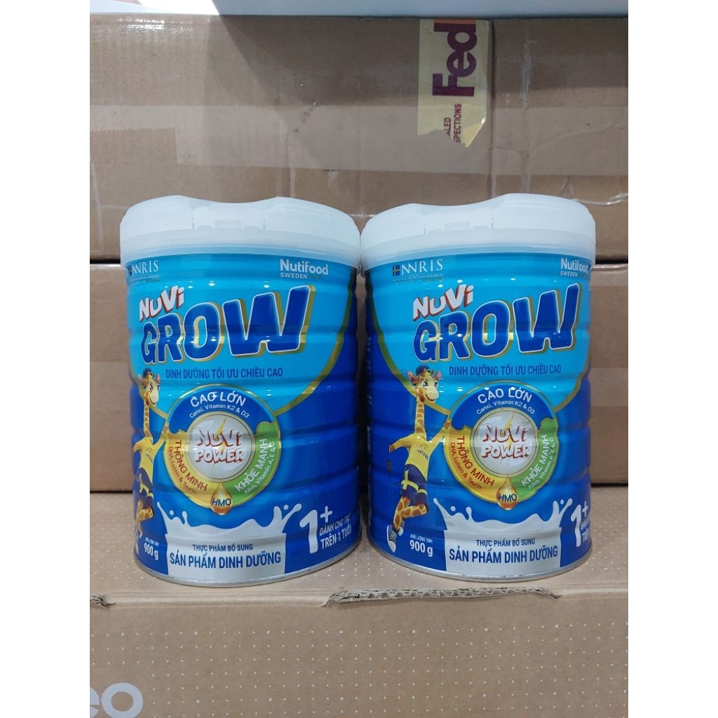 [ HCM ] Sữa bột Nuvi Grow 1+ lon 900g - Phát triển chiều cao - HSD: 10.2026