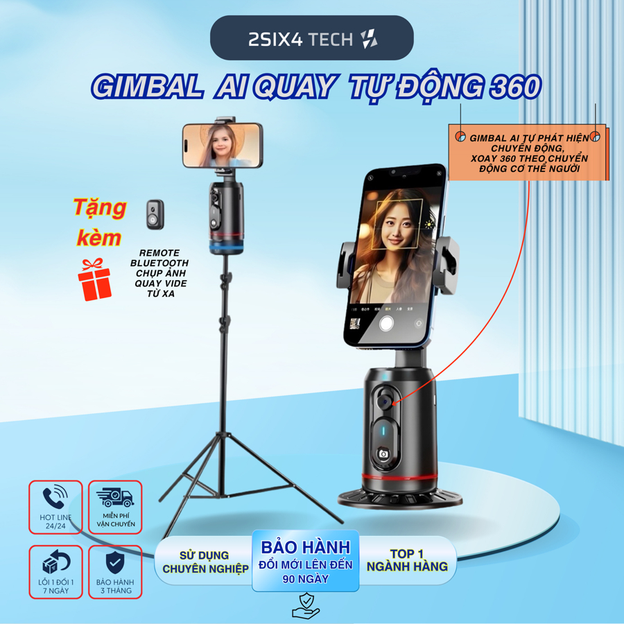 GIMBAL Điện Thoại Tự Động Quay Theo Người Camera Cảm Biến Al Hỗ Trợ Livestream Gọi Gideo Làm Clip Chuyên Nghiệp