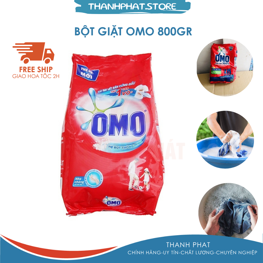 Xà Bông giạt nhiều bọt Omo 800gr