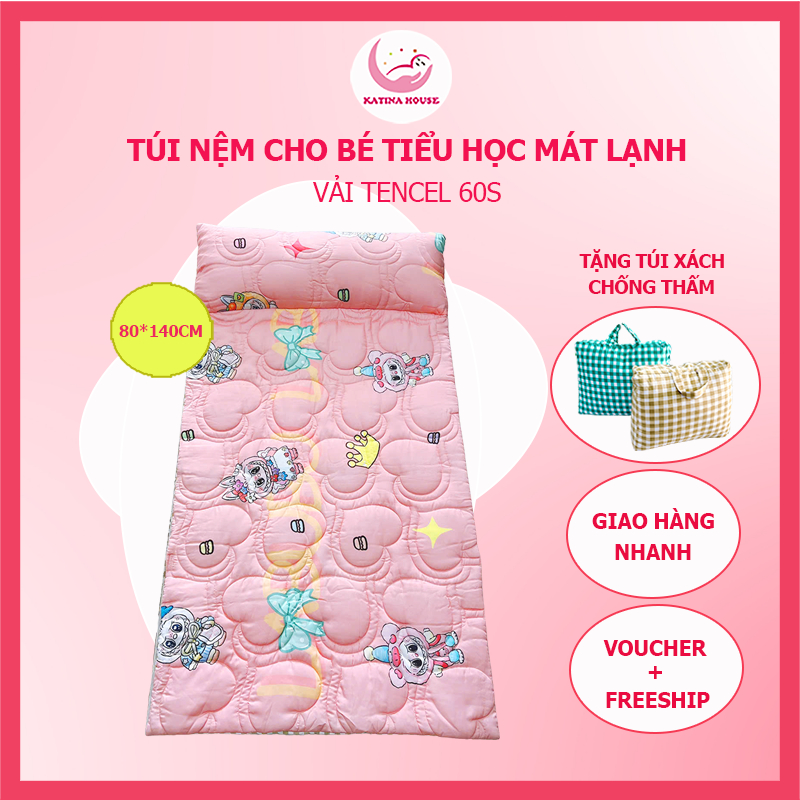 Túi nệm tencel 60s Katina House cho bé tiểu học 80x140cm, mềm mại, mát lạnh