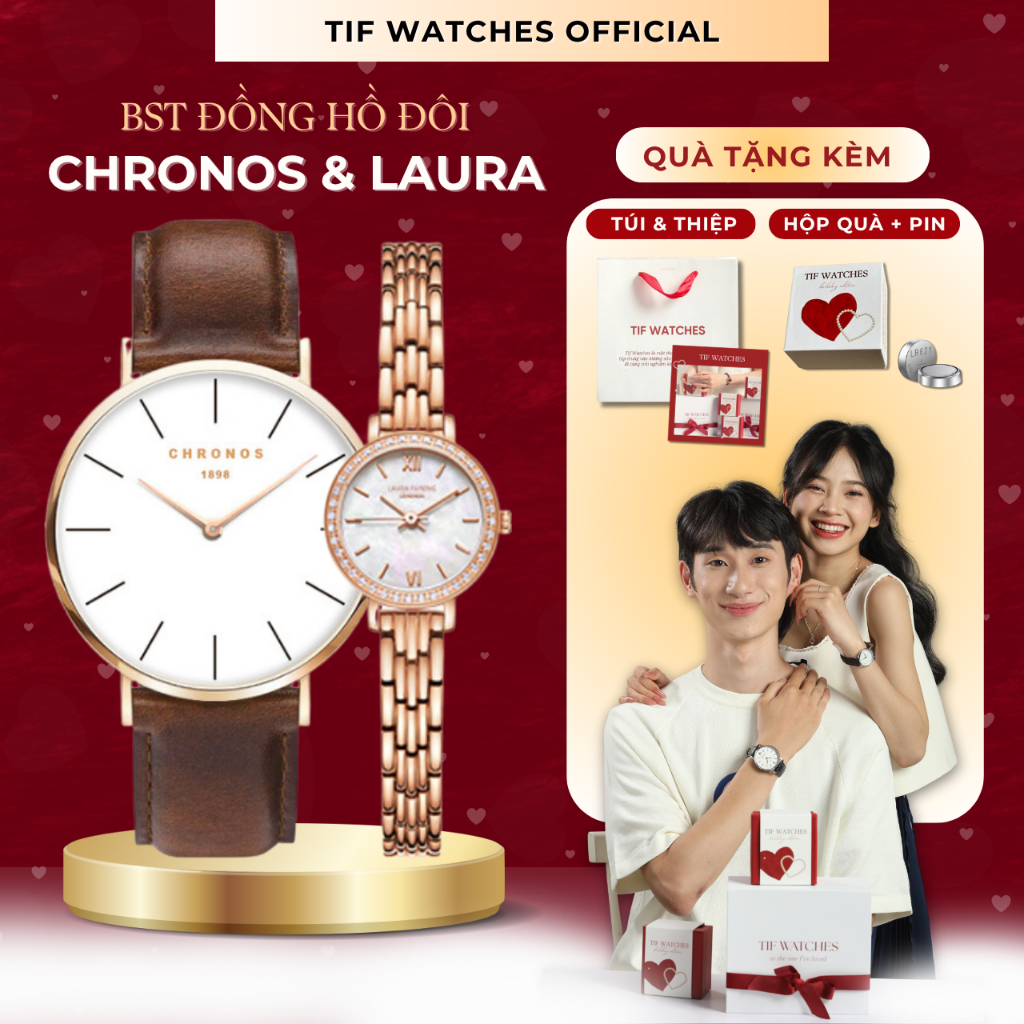 Đồng Hồ Đôi Cho Nam Nữ Chính Hãng - Đồng Hồ Couple INLUV Tif Watches Ý Nghĩa Quà Kỷ Niệm, Sinh Nhật, Valentine, 8/3
