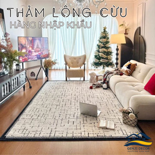 Thảm lông cừu cao cấp hàng nhập Genji Decor họa tiết sang trọng