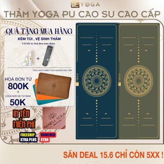 Thảm Tập Yoga Gym Định Tuyến Kèm Túi YOGA HBE Pu Cao Su Hoạ Tiết Trống Đồng ± 5mm Cao Cấp
