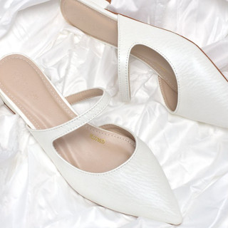 Giày Sục Bệt Mũi Nhọn Gót Thấp 1,5cm Bigsize 3-43 Merly 1605 Trắng / Nâu / Đen / Màu Chì Tráng Gương Độc Đáo