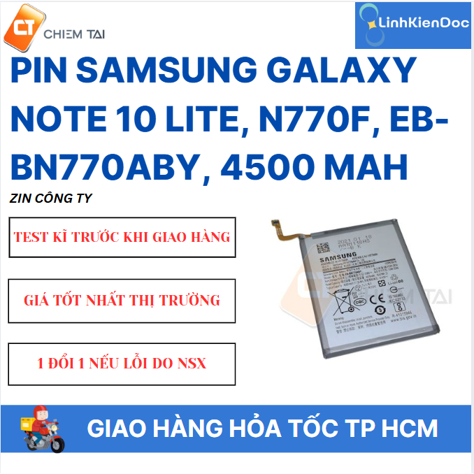 Pin Samsung Galaxy Note 10 Lite, N770F, EB-BN770ABY, 4500 mAh
