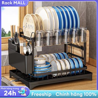 RACK Kệ đựng chén bát Thép Carbon Kệ Để Chén Bát Đĩa thông minh Kệ để bát đũa 1 2 Tầng inox