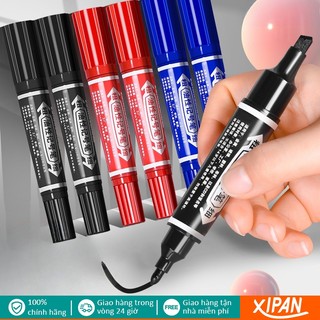 Bút lông dầu không trôi 2 đầu tiện lợi, bút lông viết thùng hàng, đánh dấu 3 màu 2 đầu bút lông không xóa được Xipan