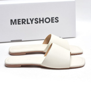  Dép Lê Nữ Merly 1633 Quai Ngang Da Mềm Big Size 40-43 Êm Chân 4 Màu Đẹp Sang: Hồng Trắng Vàng Đen Champagne 