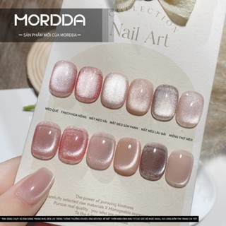 MORDDA5g-Bộ sơn móng tay mắt mèo màu hồng cam Pink Orange Cat Eye 6 màu phù hợp cho tiệm móng và DIY