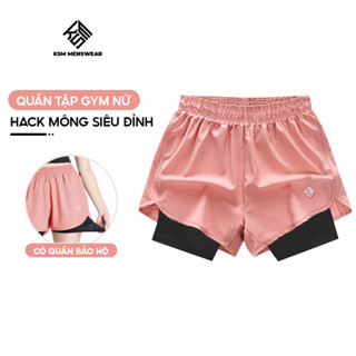 Quần Đùi Short Thể Thao Ngắn 2 Lớp Nữ KSM Vải Mỏng Nhẹ Mát Mau KhôTập Aerobic Chạy Bộ Bơi Lội Q271 