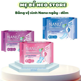 Combo 2 gói băng vệ sinh Nanu cao cấp tăng cường thấm hút, siêu rộng chống tràn - Gói ban ngày 10 miếng