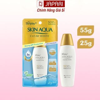  Kem Chống Nắng Skin Aqua Nắp Vàng Clear White Cho Da Dầu Mụn - Kcn Sunplay Skinaqua Nhật Bản Kiềm Dầu Nâng Tone JAPARI 