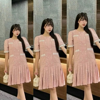 Váy bầu thời trang công sở chất dạ tweed