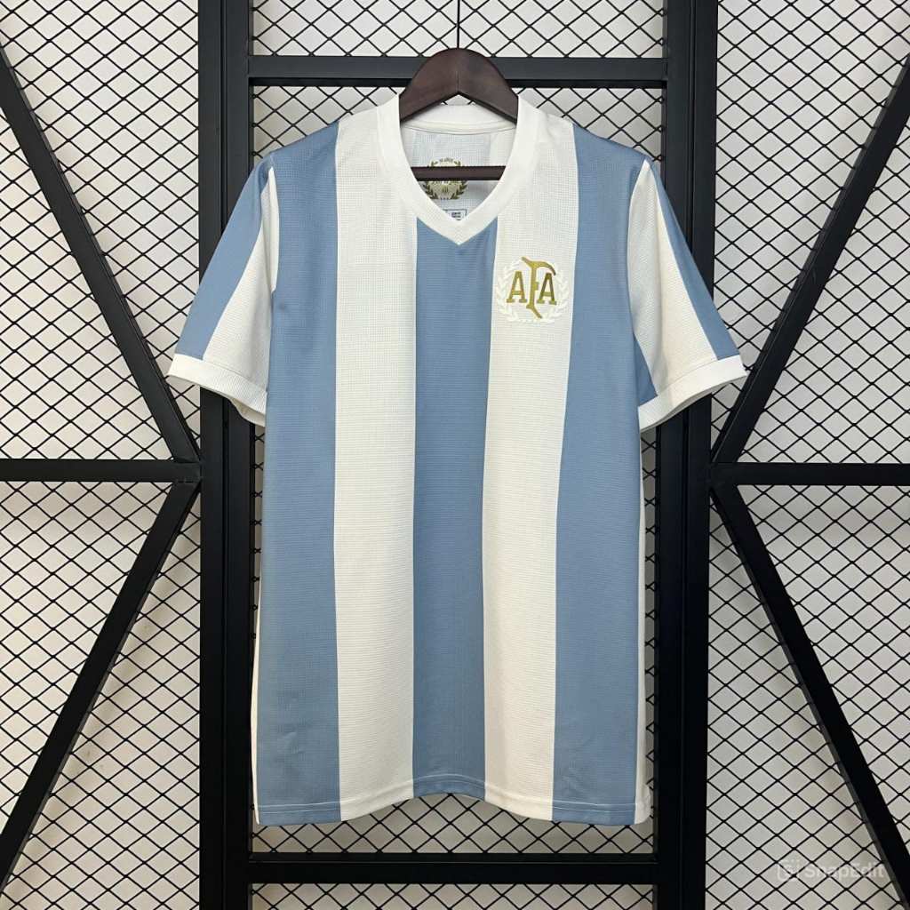 Áo Bóng Đá Retro Tuyển Argentina 2025 - Bản Kỷ Niệm 25 Năm bản cao cấp vải Cotton Polyester
