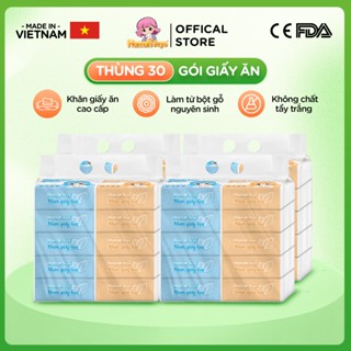 Thùng 30 gói Khăn giấy ăn rút XANH VIỆT Hannah-Seyo thấm hút vệ sinh tốt lau miệng lau tay gói nhỏ bỏ túi