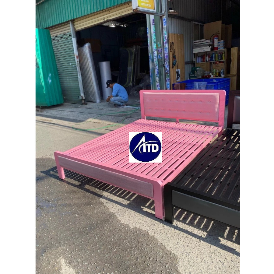 Giường sắt 1m-1m8x2m giường sắt hộp cao cấp 4x8- Bh 1 năm - giường lắp ráp - Giao hàng nhanh