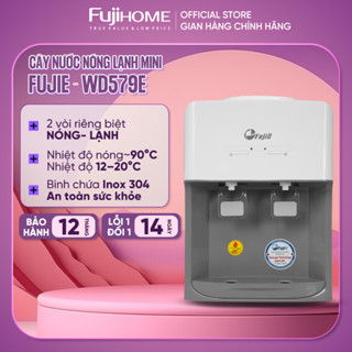 Cây nước nóng lạnh để bàn mini Nhập Khẩu Fujie WD579E, máy nước uống nóng lạnh 2 vòi trực tiếp bình lọc úp gia đình