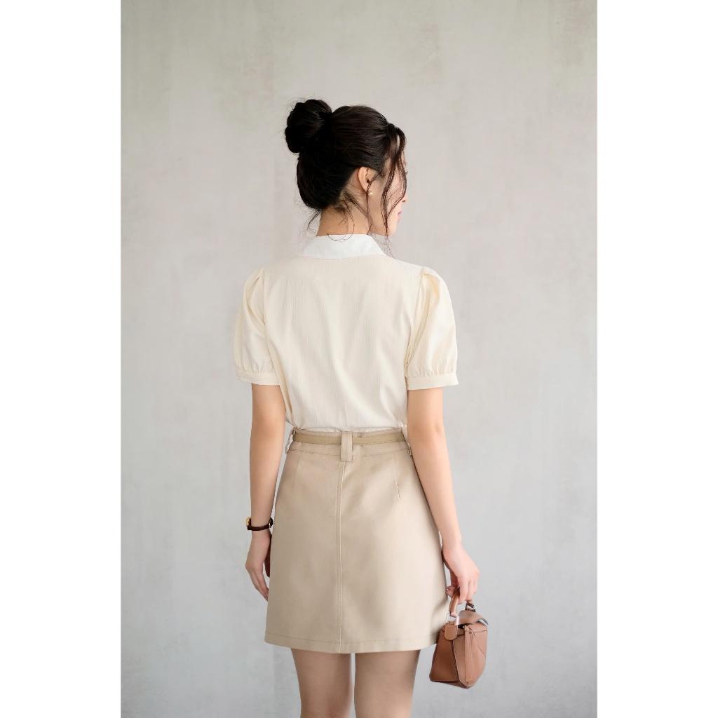 Chân váy Jean dáng A kèm belt xinh xắn thời trang Calie CA115 | BigBuy360 - bigbuy360.vn